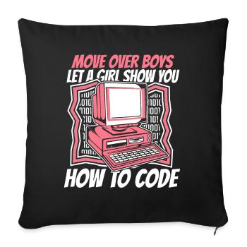 Let A Girl Show You How To Code Developer - Sofakissenbezug 45 x 45 cm - Schwarz - Vorne