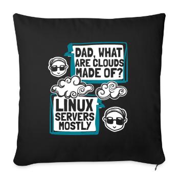 Dad What Are Clouds Made Of Developer Coder - Sofa pillowcase 17,3'' x 17,3'' (45 x 45 cm) - black - Front