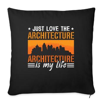 Architecture Just Love The Architecture Construct - Sofa pillowcase 17,3'' x 17,3'' (45 x 45 cm) - black - Front