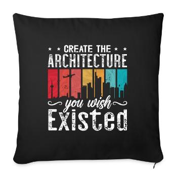Create The Architecture Retro Builder Architecture - Sofa pillowcase 17,3'' x 17,3'' (45 x 45 cm) - black - Front