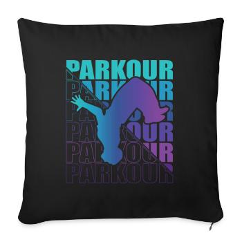 Parkour, Freerunning, Street Workout, Acrobatic - Sofa pillowcase 17,3'' x 17,3'' (45 x 45 cm) - black - Front