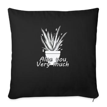 Aloe you Very much Aloe Vera medicinal plant - Sofa pillowcase 17,3'' x 17,3'' (45 x 45 cm) - black - Front