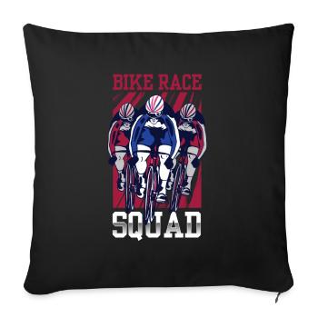 Cycling Races Team Bicycle Races Cyclists - Sofa pillowcase 17,3'' x 17,3'' (45 x 45 cm) - black - Front