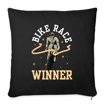 Winner of the cycling race Cycling race Cyclists - Sofa pillowcase 17,3'' x 17,3'' (45 x 45 cm) - black - Front