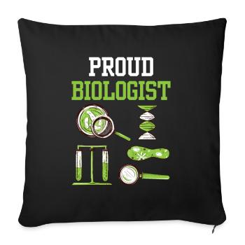 Fier biologiste Professeur de biologie - Housse de coussin décorative 45 x 45 cm - noir - Devant
