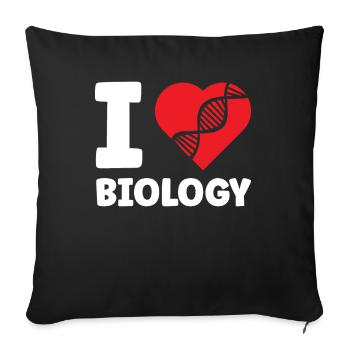 J’aime la profession de biologiste biologiste - Housse de coussin décorative 45 x 45 cm - noir - Devant
