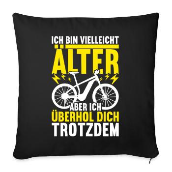 E Bike E-Bike Elektrofahrrad Elektrorad - Sofakissenbezug 45 x 45 cm - Schwarz - Vorne