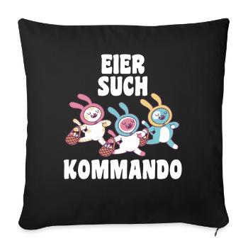 Osterhase Hase Ostern - Sofakissenbezug 45 x 45 cm - Schwarz - Vorne
