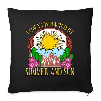 Summer and sun - Sofa pillowcase 17,3'' x 17,3'' (45 x 45 cm) - black - Front