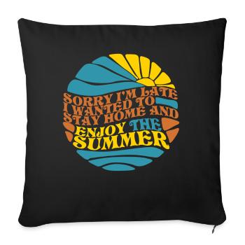 Summer funny sun - Sofa pillowcase 17,3'' x 17,3'' (45 x 45 cm) - black - Front