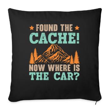 Den Cache gefunden! Wo ist jetzt das Auto? Geocach - Sofakissenbezug 45 x 45 cm - Schwarz - Vorne
