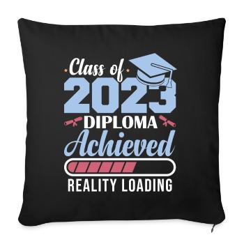 Class Of 2023 Diploma Achieved - Sofa pillowcase 17,3'' x 17,3'' (45 x 45 cm) - black - Front