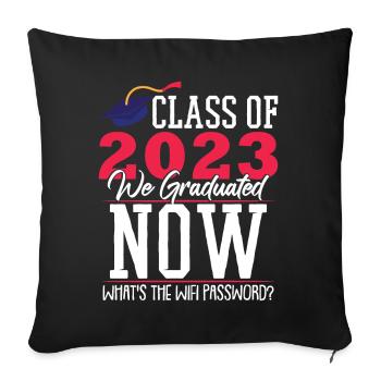 Class Of 2023 We Graduated Now - Sofa pillowcase 17,3'' x 17,3'' (45 x 45 cm) - black - Front