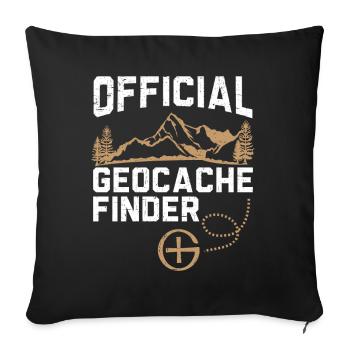 Offizieller Geocache-Finder Geocacher Geocaching - Sofakissenbezug 45 x 45 cm - Schwarz - Vorne