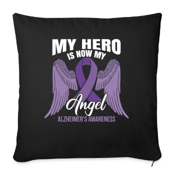 Purple Ribbon | Alzheimers Awareness - Sofa pillowcase 17,3'' x 17,3'' (45 x 45 cm) - black - Front