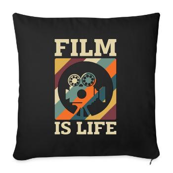 Film Réalisateur Is Life Retro Réalisateur Cinéaste - Housse de coussin décorative 45 x 45 cm - noir - Devant