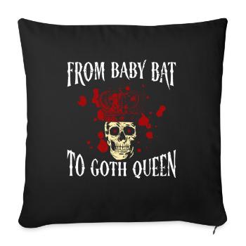 From Baby Bat to Goth Queen Gothic - Sofa pillowcase 17,3'' x 17,3'' (45 x 45 cm) - black - Front