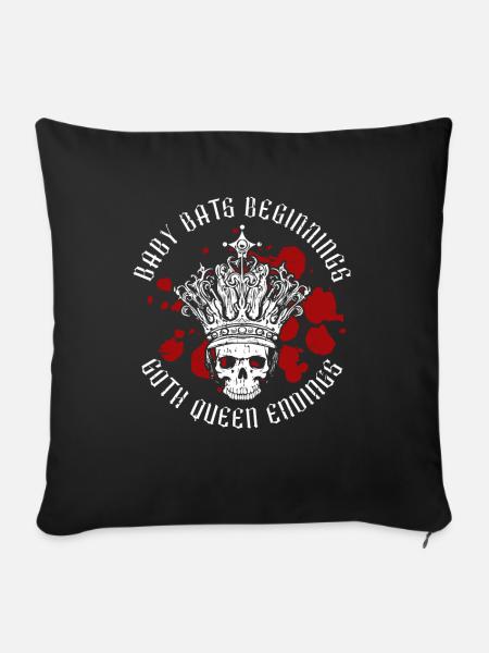 Baby Fledermaus Goth Queen - Goth Gothic - Sofakissenbezug 45 x 45 cm - Schwarz