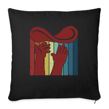 Retro Pizza Tray Pizza Oven Pizza Pizza Lovers - Sofa pillowcase 17,3'' x 17,3'' (45 x 45 cm) - black - Front