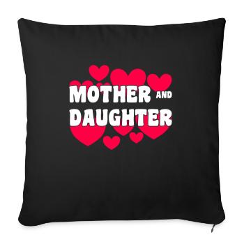 Mother and daughter - Sofa pillowcase 17,3'' x 17,3'' (45 x 45 cm) - black - Front