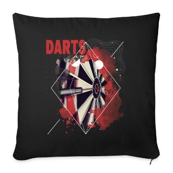 Fléchettes, jeu de fléchettes, jeu de fléchettes, fléchettes, joueurs de fléchettes - Housse de coussin décorative 45 x 45 cm - noir - Devant