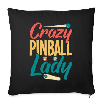 Flipper Retro Pinball Flipperautomat Bumper - Housse de coussin décorative 45 x 45 cm - noir - Devant