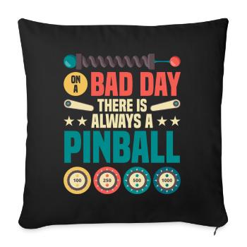 Flipper Retro Pinball Flipperautomat Bumper - Housse de coussin décorative 45 x 45 cm - noir - Devant