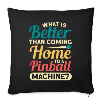 Flipper Retro Pinball Flipperautomat Bumper - Housse de coussin décorative 45 x 45 cm - noir - Devant