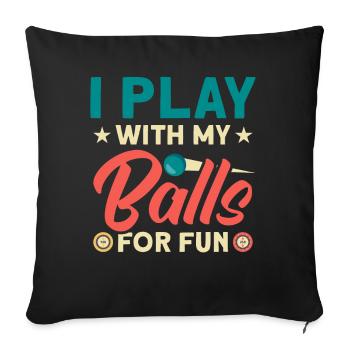 Flipper Retro Pinball Flipperautomat Bumper - Housse de coussin décorative 45 x 45 cm - noir - Devant