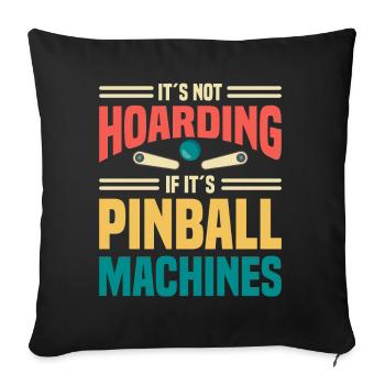 Flipper Retro Pinball Flipperautomat Bumper - Sofakissenbezug 45 x 45 cm - Schwarz - Vorne