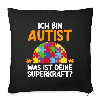 Autismus Autist Autisten - Sofakissenbezug 45 x 45 cm - Schwarz - Vorne