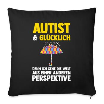 Autismus Autist Autisten - Sofakissenbezug 45 x 45 cm - Schwarz - Vorne