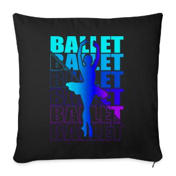 Ballet, Ballerine, Fille, Fille, Danse - Housse de coussin décorative 45 x 45 cm - noir - Devant