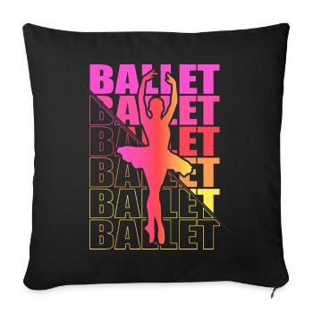 Ballet, Ballerine, Fille, Fille, Danse - Housse de coussin décorative 45 x 45 cm - noir - Devant