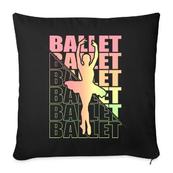 Ballet, Ballerine, Fille, Fille, Danse - Housse de coussin décorative 45 x 45 cm - noir - Devant
