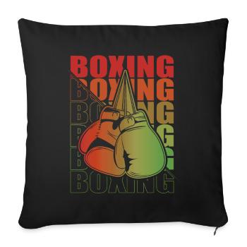 Boxen Arts Martiaux Boxe Box Club Boxeur - Housse de coussin décorative 45 x 45 cm - noir - Devant
