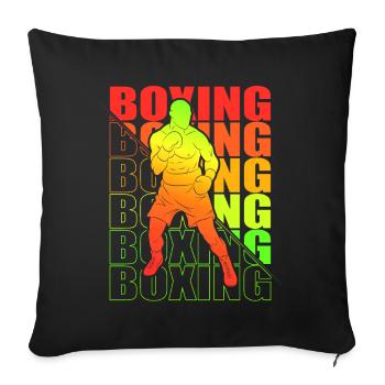 Boxen Arts Martiaux Boxe Box Club Boxeur - Housse de coussin décorative 45 x 45 cm - noir - Devant