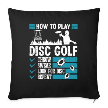 Comment jouer au Disc Golf - Housse de coussin décorative 45 x 45 cm - noir - Devant