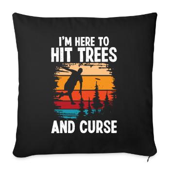 Disc Golfer hit Trees and Curse - Sofa pillowcase 17,3'' x 17,3'' (45 x 45 cm) - black - Front