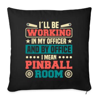 Flipper Retro Pinball Flipperautomat Bumper - Housse de coussin décorative 45 x 45 cm - noir - Devant