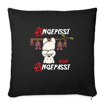 Angepisst von Angepasst Be Different Eisbär - Sofakissenbezug 45 x 45 cm - Schwarz - Vorne