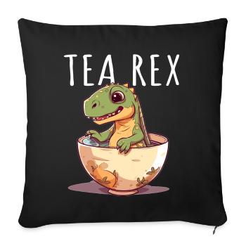 Tea Rex Sweet Dino in Teacup - Sofa pillowcase 17,3'' x 17,3'' (45 x 45 cm) - black - Front