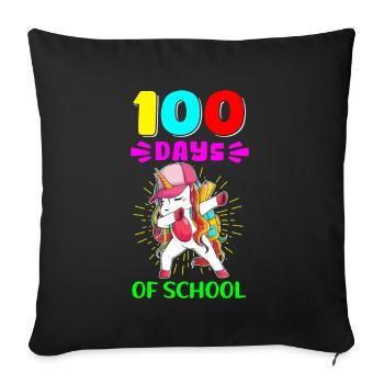 100 School Days School Kids Student Gift - Sofa pillowcase 17,3'' x 17,3'' (45 x 45 cm) - black - Front