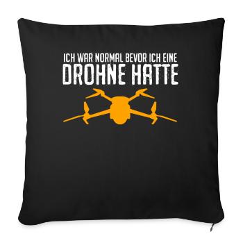Quadrocopter Witz Drohne Quadcopter - Sofakissenbezug 45 x 45 cm - Schwarz - Vorne