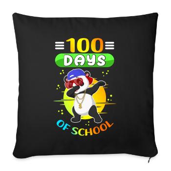 100 School Days Kids Students School Gift - Sofa pillowcase 17,3'' x 17,3'' (45 x 45 cm) - black - Front