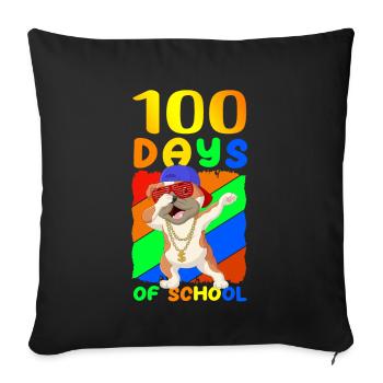 100 School Days Student Kids School Gift - Sofa pillowcase 17,3'' x 17,3'' (45 x 45 cm) - black - Front