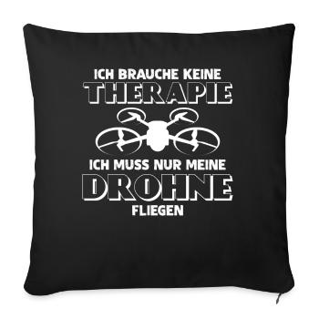 Drohne Quadcopter lustig Quadrocopter - Sofakissenbezug 45 x 45 cm - Schwarz - Vorne