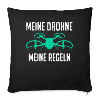 Drohne Quadcopter Regeln Quadrocopter - Sofakissenbezug 45 x 45 cm - Schwarz - Vorne