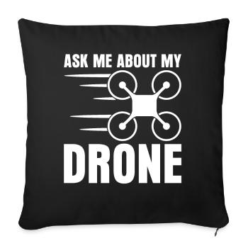 Drohne Quadcopter Quadrocopter Drone - Sofakissenbezug 45 x 45 cm - Schwarz - Vorne