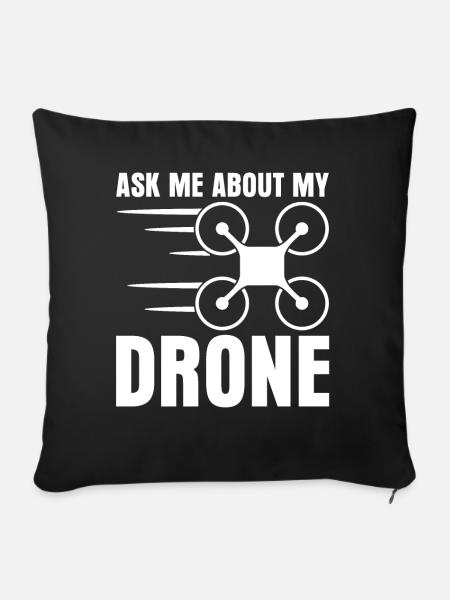 Drohne Quadcopter Quadrocopter Drone - Sofakissenbezug 45 x 45 cm - Schwarz